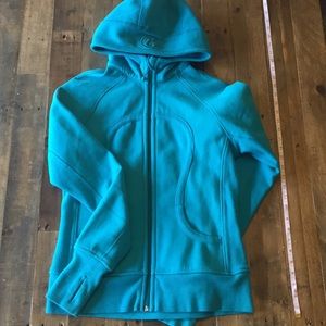 Turquoise Teal Lululemon Size 10 Scuba Hoodie